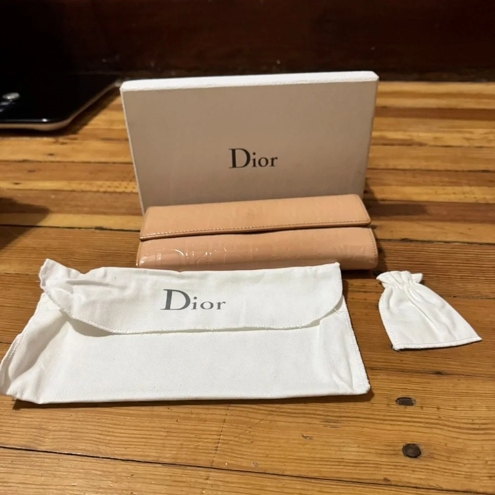 Dior Wallet With Embrossed Monogram Pattern Including box & Dustbag
